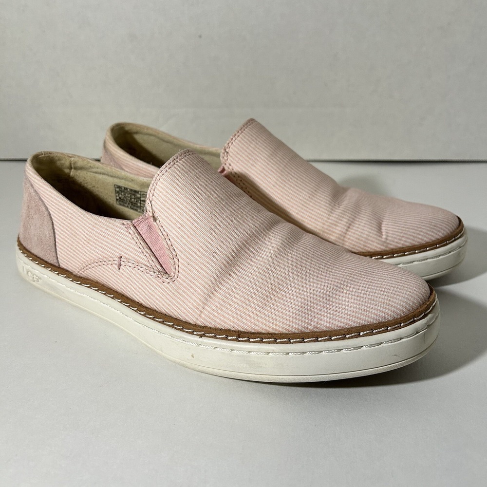 UGG ADLEY STRIPED Light Pink Suede COLOR SLIP-ON SNEAKERS Womens SIZE 6 US‎ New